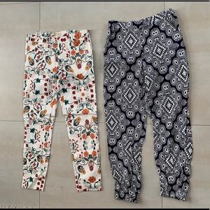 One flowery long pant and one boho long pant.